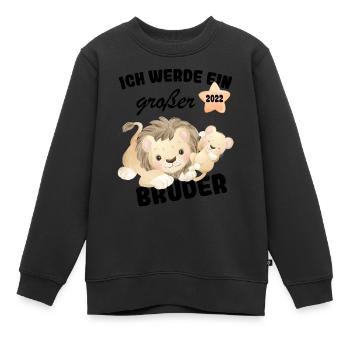 Ich werde großer Bruder 2022 Nachwuchs Verkünden - Kinder Premium Organic Sweatshirt - Schwarz - Vorne - AI Model Kid Female (0cm)