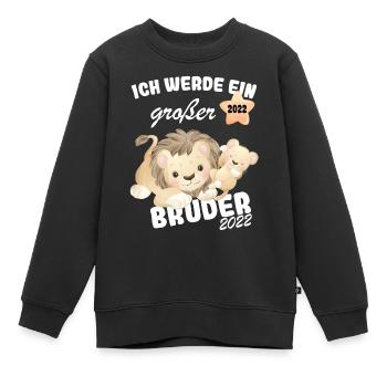 Ich werde großer Bruder 2022 Nachwuchs Verkünden - Kinder Premium Organic Sweatshirt - Schwarz - Vorne - AI Model Kid Female (0cm)