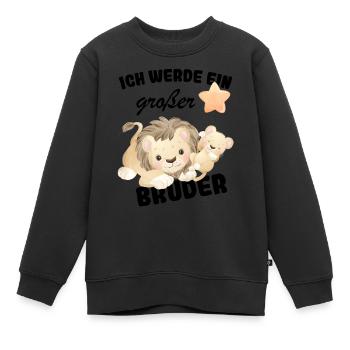 Ich werde großer Bruder 2025 Nachwuchs Verkünden - Kinder Premium Organic Sweatshirt - Schwarz - Vorne - AI Model Kid Female (0cm)