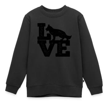Liebe Schäferhunde - Schäferhund Besitzer Hund - Kinder Premium Organic Sweatshirt - Schwarz - Vorne - AI Model Kid Female (0cm)