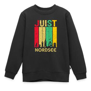 Juist Skyline Retro Wattenmeer Ostfriesland - Kinder Premium Organic Sweatshirt - Schwarz - Vorne - AI Model Kid Female (0cm)