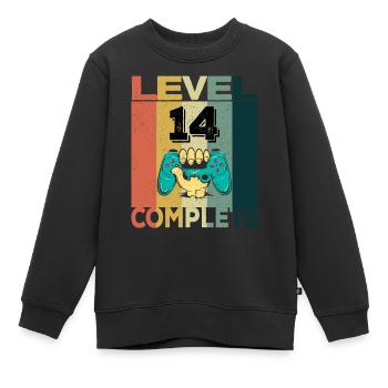 14th Birthday Young Man 2007 Level 14 Years Game - Kids Premium Organic Sweatshirt - black - Front - AI Model Kid Female (0cm)