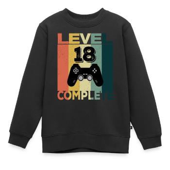 18th Birthday Young Man 2003 Level 18 Years Game - Kids Premium Organic Sweatshirt - black - Front - AI Model Kid Female (0cm)
