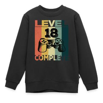 18th Birthday Young Man 2003 Level 18 Years Game - Kids Premium Organic Sweatshirt - black - Front - AI Model Kid Female (0cm)