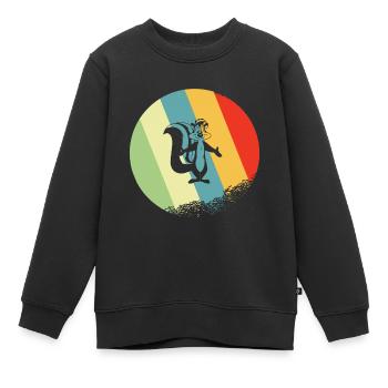 Puant rétro et vintage cercle - Sweat Premium enfant bio - noir - Devant - AI Model Kid Female (0cm)