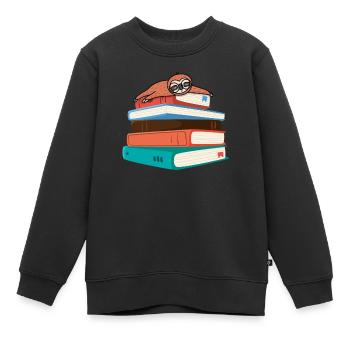 Livre - Sweat Premium enfant bio - noir - Devant - AI Model Kid Female (0cm)