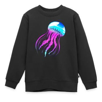 Qualle - Kinder Premium Organic Sweatshirt - Schwarz - Vorne - AI Model Kid Female (0cm)