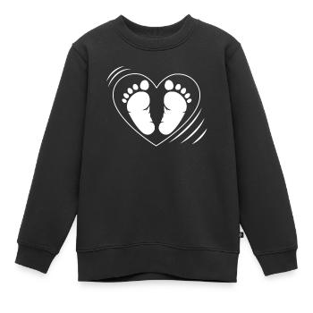 Herzige Babyfüßchen Mutterschaft Babyalarm - Kinder Premium Organic Sweatshirt - Schwarz - Vorne - AI Model Kid Female (0cm)