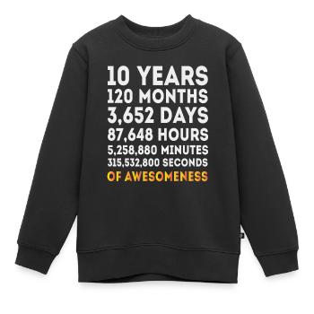 10th Birthday Boys Girls Gift - Kinder Premium Organic Sweatshirt - Schwarz - Vorne - AI Model Kid Female (0cm)