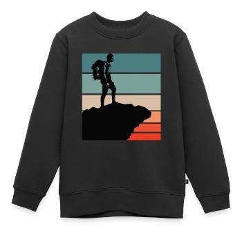 Hiking - Kinder Premium Organic Sweatshirt - Schwarz - Vorne - AI Model Kid Female (0cm)