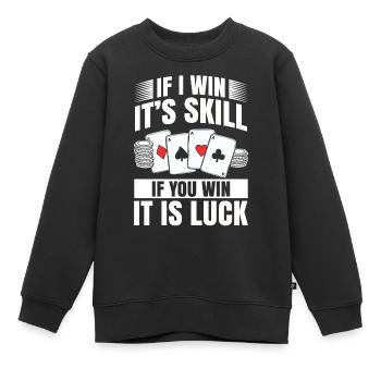 Poker - Sweat Premium enfant bio - noir - Devant - AI Model Kid Female (0cm)