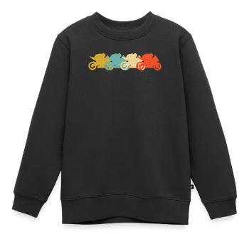 Courses de moto sur route - Sweat Premium enfant bio - noir - Devant - AI Model Kid Female (0cm)