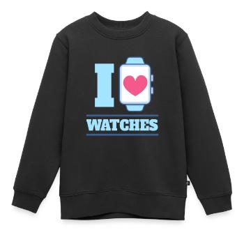 I Love Watches montre montre montre bracelet - Sweat Premium enfant bio - noir - Devant - AI Model Kid Female (0cm)