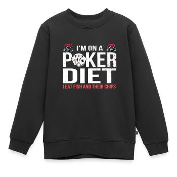 Poker Spieler Pokern Kartenspiel Karten Spiel - Kinder Premium Organic Sweatshirt - Schwarz - Vorne - AI Model Kid Female (0cm)