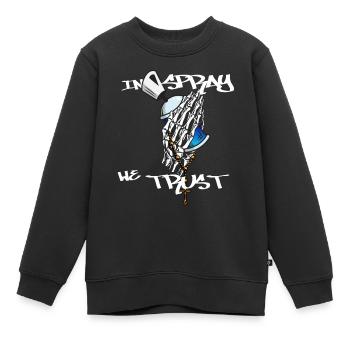 Sprayer Graffiti Praying Hands Kunst Art - Kinder Premium Organic Sweatshirt - Schwarz - Vorne - AI Model Kid Female (0cm)
