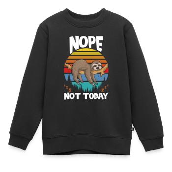 Paresseux Nope Not Today - Sweat Premium enfant bio - noir - Devant - AI Model Kid Female (0cm)