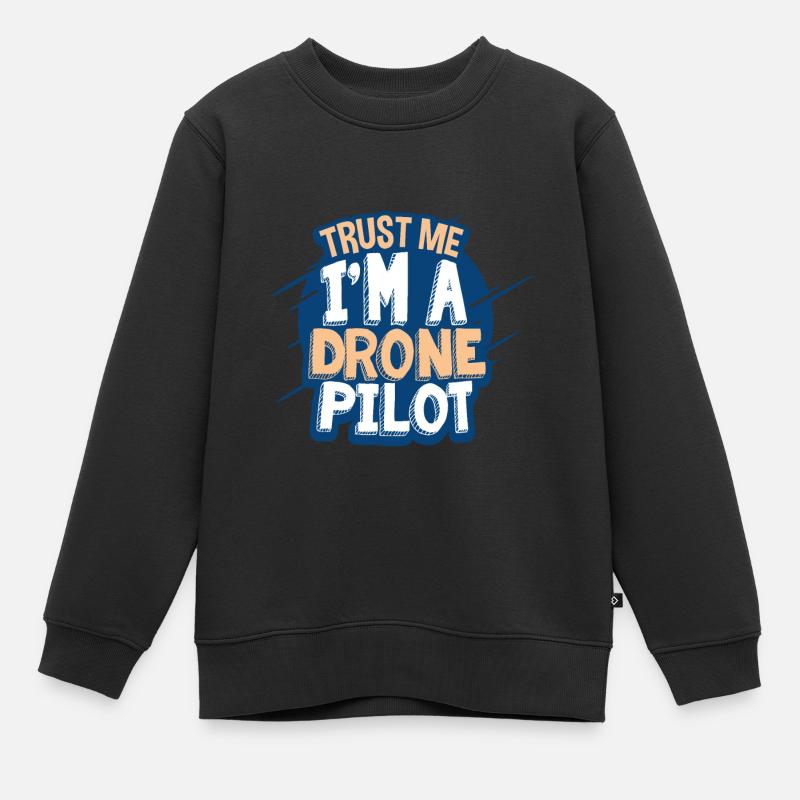 Drone Pilote - Sweat Premium enfant bio - noir