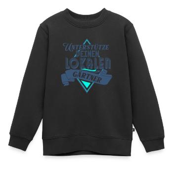 Unterstutze deinen Lokalen Gartner - Kinder Premium Organic Sweatshirt - Schwarz - Vorne - AI Model Kid Female (0cm)