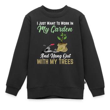 Jardin, jardinage, jardinier, jardinier - Sweat Premium enfant bio - noir - Devant - AI Model Kid Female (0cm)