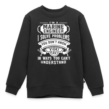 Marine-Ingenieure lösen Probleme - Kinder Premium Organic Sweatshirt - Schwarz - Vorne - AI Model Kid Female (0cm)