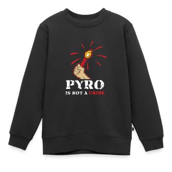 Pyro is no crime pyrotechnics is not a crime - Kids Premium Organic Sweatshirt - black - Front - AI Model Kid Female (0cm)