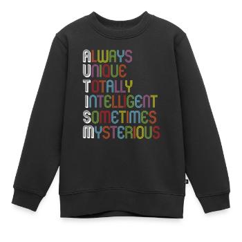 Autisme Conscience - Sweat Premium enfant bio - noir - Devant - AI Model Kid Female (0cm)
