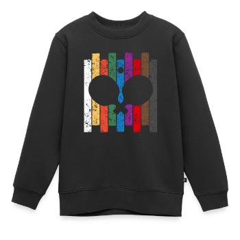 Ping Pong Farben - Kinder Premium Organic Sweatshirt - Schwarz - Vorne - AI Model Kid Female (0cm)