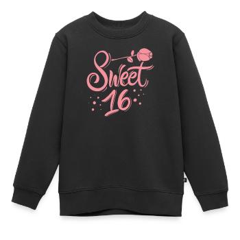 Sweet 16e anniversaire - Sweat Premium enfant bio - noir - Devant - AI Model Kid Female (0cm)