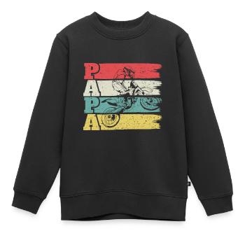 Fête des pères - Sweat Premium enfant bio - noir - Devant - AI Model Kid Female (0cm)