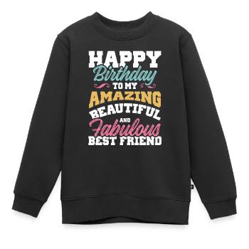geburtstag feiern - Kinder Premium Organic Sweatshirt - Schwarz - Vorne - AI Model Kid Female (0cm)