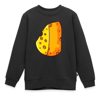 Fromage fromage fromager Parmesan Gourmet - Sweat Premium enfant bio - noir - Devant - AI Model Kid Female (0cm)