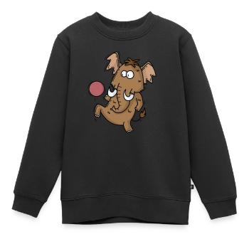Mammut spielt Fußball - Kinder Premium Organic Sweatshirt - Schwarz - Vorne - AI Model Kid Female (0cm)