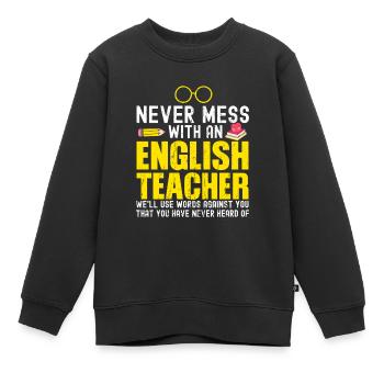 Englisch Lehrer - Kinder Premium Organic Sweatshirt - Schwarz - Vorne - AI Model Kid Female (0cm)