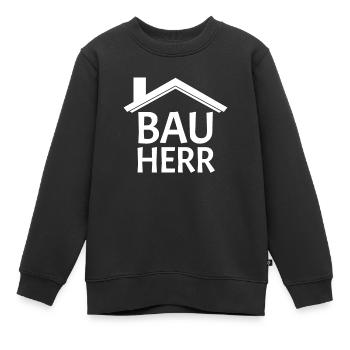 Bauherr Baumeister Hausbau Geschenk - Kinder Premium Organic Sweatshirt - Schwarz - Vorne - AI Model Kid Female (0cm)