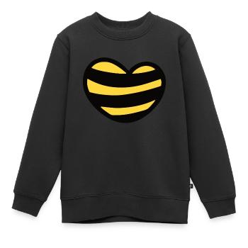 Coeur Abeilles Miel Amers apiculteurs Abeilles Nid d’abeilles - Sweat Premium enfant bio - noir - Devant - AI Model Kid Female (0cm)