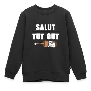 Pyrotechnik Salut Tut Gut Silvester Böller Kracher - Kinder Premium Organic Sweatshirt - Schwarz - Vorne - AI Model Kid Female (0cm)