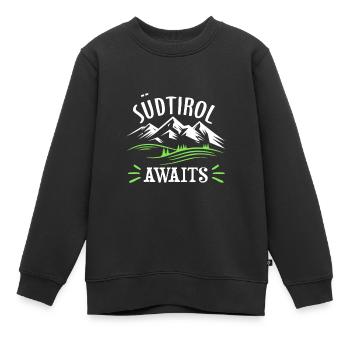 Südtirol Berge Italien Winterurlaub Wandern - Kinder Premium Organic Sweatshirt - Schwarz - Vorne - AI Model Kid Female (0cm)
