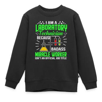 Je suis Un jeu de labo de technicien de laboratoire - Sweat Premium enfant bio - noir - Devant - AI Model Kid Female (0cm)