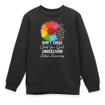 Autisme Conscience - Sweat Premium enfant bio - noir - Devant - AI Model Kid Female (0cm)