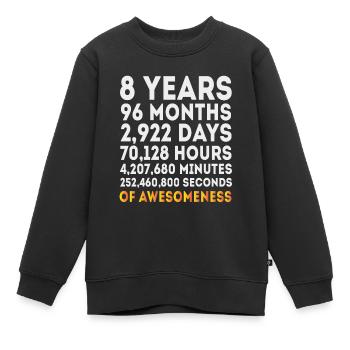 8e anniversaire Filles Garçons, cadeau d’anniversaire de 8 ans - Sweat Premium enfant bio - noir - Devant - AI Model Kid Female (0cm)