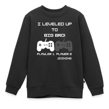 Mannen I Leveled Up To Big Bro Computer Game Geschenken - Kinder Premium sweater biologisch - zwart - Voor - AI Model Kid Female (0cm)