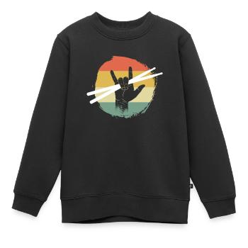 Vintage Drumsticks - Kinder Premium Organic Sweatshirt - Schwarz - Vorne - AI Model Kid Female (0cm)