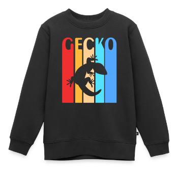 Gecko - Kinder Premium Organic Sweatshirt - Schwarz - Vorne - AI Model Kid Female (0cm)