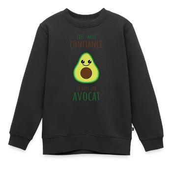 Fais moi confiance je suis un avocat - Sweat Premium enfant bio - noir - Devant - AI Model Kid Female (0cm)
