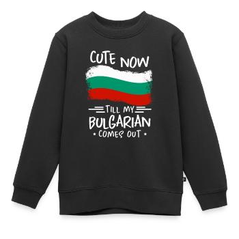 Bulgarie - Sweat Premium enfant bio - noir - Devant - AI Model Kid Female (0cm)