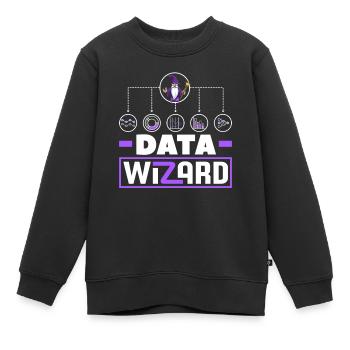 Analyse des données Assistant de données Engineering Business - Sweat Premium enfant bio - noir - Devant - AI Model Kid Female (0cm)