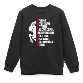 Sternzeichen Steinbock Symbol - Kinder Premium Organic Sweatshirt - Schwarz - Vorne - AI Model Kid Female (0cm)