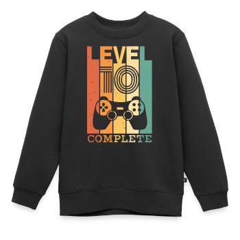 Enfants Niveau 10 ans t-shirt d’anniversaire Gamer - Sweat Premium enfant bio - noir - Devant - AI Model Kid Female (0cm)
