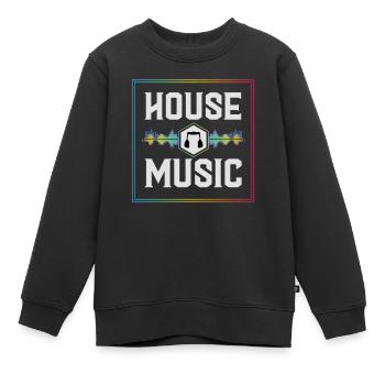 House music, House music Party, Rave, - Kinder Premium Organic Sweatshirt - Schwarz - Vorne - AI Model Kid Female (0cm)
