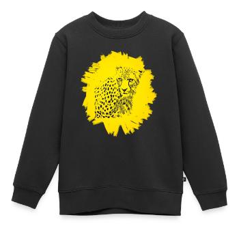 Gepard - Kinder Premium Organic Sweatshirt - Schwarz - Vorne - AI Model Kid Female (0cm)